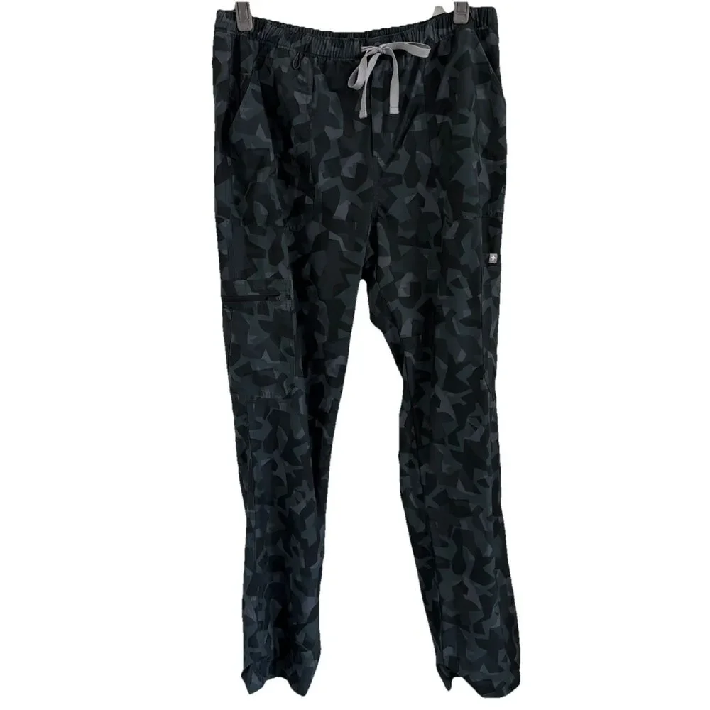 FIGS Mens L Technical Collection Cairo Camo Scrub Pants Cargo Freex Lined Zip Ex
